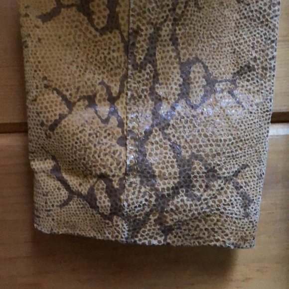 Terry Lewis Luxury Leather Jacket Snake Skin Embossed Tan Brown Size S EUC - Picture 7 of 15